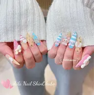 🎀 [長さ出し] 130分以内: デザイン持ち込み + アートやり+ パーツ付け放題