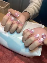 本格甘皮ケア+フレンチデザイン(ジェルオフなし)