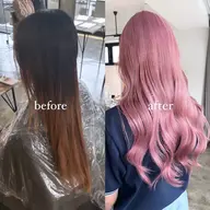 ケアブリーチ2回+トリプルカラー💫暗染め残留取りorペールトーンカラー+Aujua1stepトリートメント/名古屋/栄