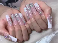 🔥【MAXロングチップ長さ出し10本】🏆️持ち込みデザイン パーツつけ放題💎💎