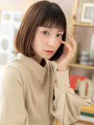 切りっぱなしボブ✂️( トリートメント+サロンでも行っているプチスパ付き )