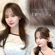 【人気no.1】 韓国カット+イノアカラー+3stepトリートメント+コテ巻き仕上げ🤍　顔まわりカット/髪質改善
