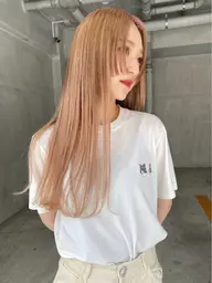 【ケアブリーチを使ったダブルカラー👱🏻‍♀️︎💕︎︎】透け感カラー.柔らかカラー︎︎.ミルクティーベージュ