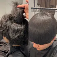 【 癖を自然に伸ばす 】 カット+ストレートパーマ