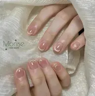 ⭐️大人気⭐️チークネイルベース×マグネットフレンチネイル🧸 お好きなストーン or パール10個付き