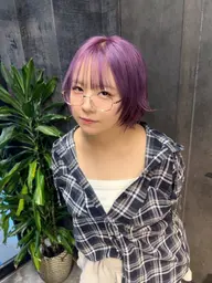 ☆1日1名特価☆似合わせカット+ケアブリーチダブルカラー+TR [ウルフ］