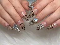 (オフ無し限定☃︎🩵𓂃 𓈒)10本長さだし+パーツ、時間内アートし放題👀✨