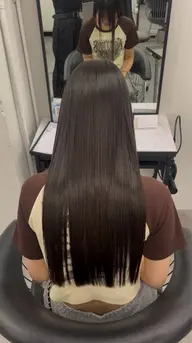 【🌟朝のセット5分でおわる？！🌟】✨乾かしただけの艶髪ストレート✨➕毛先調整カット