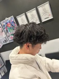 メンズカット+特殊パーマ+眉カット