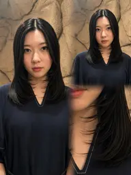 前髪カット&ポイントストレートシャンプーブロー込み