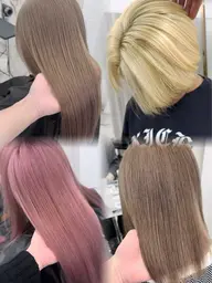 〘 初ブリーチやホワイトカラーにしたい人におすすめ 〙✩全頭ケアブリーチ2回+カラー+トリートメント✩