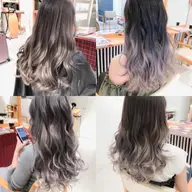 【グラデーション 毛先2回ブリーチ】中間から毛先を2ブリーチ+透明感カラー+トリートメント