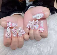 🩵チップ長さ出し時間無制限/スーパーロング/パーツゴテゴテ付け放題🩵持ち込みデザイン10本アート