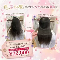 【手触りの良さ持続No.1】カット+プレミアム髪質改善ストレート(メテオストレート)👑【ストレートパーマ】