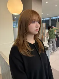 ☁️赤み0☁️ブリーチなしダブルカラー+カット+トリートメント   栄/レイヤーカット/ダブルカラー/ベージュ/オリーブ