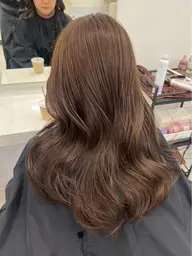 【ブリーチなしダブルカラー】🤍柔らか透明感カラー+3stepsトリートメント