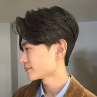【韓国風】骨格診断メンズカット+ダウンパーマ/韓国ヘア/ニュアンスパーマ/センターパート/毛流れパーマ