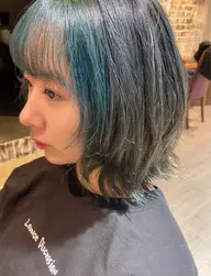 似合わせカット+インナーカラーやハイライトなど、ポイントブリーチカラー✨