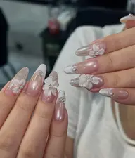 🉐3D花系デザイン(4本)💅10本長さだし🉐やり放題120分、手作りデザイン🌷🌸