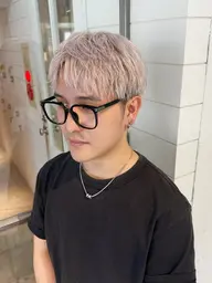 【メンズカット＋ブリーチハイトーンダブルカラー】センターパート/マッシュ/スパイキーショート💇🏼‍♂️✨
