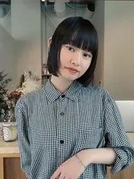 カット&前髪(ポイント縮毛矯正)+前処理tr_¥11000