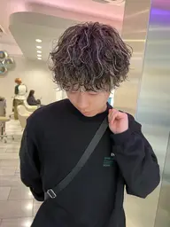 🉐【店長/鍋田/メンズ】流行りツイスパ.波巻.フェザー＋カット¥17.050→¥16,000
