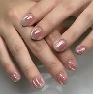 チークマグネット＋オーロラ＋フリーエッジ隠し🍒自爪ジェルオフ込み