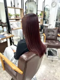 カット💇🏻‍♀️➕髪質改善暖色系ワンカラー（ロング料金別）➕髪質改善トリートメント【暖色系カラー/ボルドーカラー】