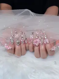 【チップ10本長さ出し】ゴテゴテネイル💕✨デザインやり+ パーツ付け放題