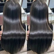 【自然で柔らかい質感に】似合わせカット+地毛風ストレート+うる艶トリートメント