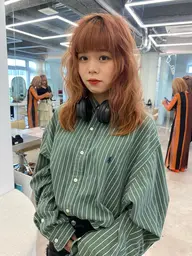 ダブルカラー(全頭ブリーチ/リタッチブリーチ+カラー)+前髪カット👱🏻♀️♡
