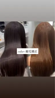 【癖が気になる方はこちら】 カラー+縮毛矯正 16,000円🫧 酸性縮毛矯正に変更+5,500円