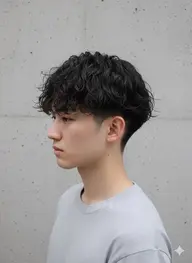 メンズカット+パーマ(ニュアンス、フェザー、シャドウ)