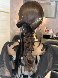 🤍🎀🌷結婚式ヘアセット🌷🎀シニヨン💞ハーフアップ🌸編みおろしヘア🎀ヘアアレンジ🤍パーティーヘア💗