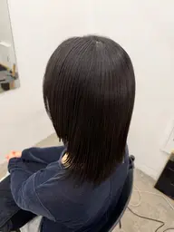 前髪縮毛矯正+シングルカラー