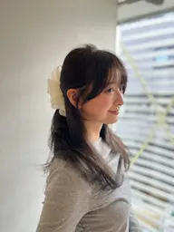 簡単に巻ける♥️お顔周りメンテナンスカット＋透明感カラー🌿🫧oggiotto 12stepトリートメント♥️