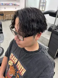【ご新規様限定】【しっかり縦落ちしたい方おすすめ】メンズカット+ツイストパーマ+トリートメント