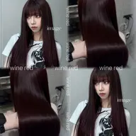 【♥️ブリーチなしワンカラー赤髪♥️】韓国アイドル風カラー🇰🇷ワインレッド🍷💜♥️＋ 選べるトリートメント🫧