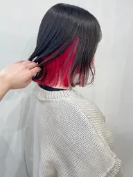 🌙裾orインナーカラーのポイントカラーみ(ブリーチなし)色抜けた所だけ染めたい方にオススメ🌙カラーバター込み