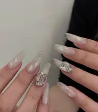 【チップ長さだし】人気No.2🌟マグネット/カラグラ/チークネイル🤍パーツ2個付き