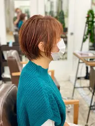 カット💇🏻‍♀️➕髪質改善暖色系ワンカラー（ロング料金別）【暖色系カラー/ボルドーカラー/オレンジブラウン】