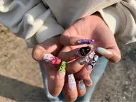 💗 🌈🆕💫<LA発アプレ10本長さ出し>120分持込みフルアート★M size/Gel-X