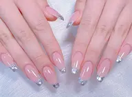 🎊チップ長さだし10本🍄ガラスフレンチ(ベースあり)🎊
