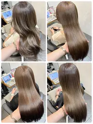 ブリーチなしヘアカラー【ヘーゼルベージュ、ヘーゼルグレージュ、シフォングレージュ】+2ステップトリートメント+炭酸スパ