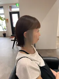 💙カット+ケアカラー+インナーカラー(イヤリング、ケアブリーチ1回)🩵