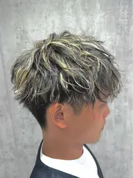 メンズカット✂️➕ハイライト⚡️ブリーチ#ハイライト#メッシュ