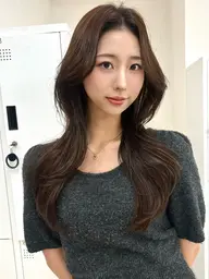 前髪カット+韓国風巻きスタイリング