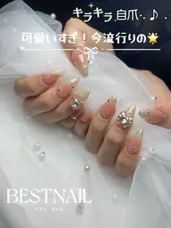 長さだし10本+ラメグラデーション🌟パーツ&シール付け放題❣️★フィルイン対応★オフ・ケア込み