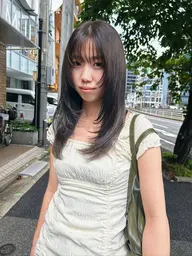 【透明感抜群カラー🩵】人気のレイヤーカット & 透明感ヘアカラー+トリートメント 大濠/西新