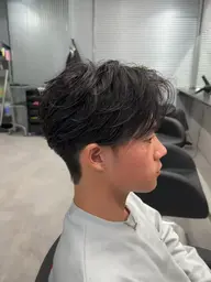 【横の浮き癖が気になる方】 メンズカット＋ダウンパーマ